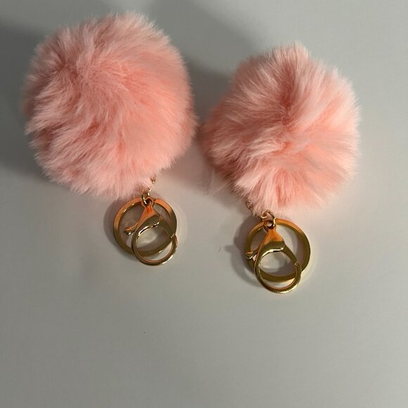 Set of Colorful Poms Keychains Fluffy Ball Faux Fur - Picture 13 of 15